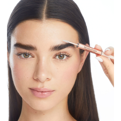 Revolution - Lápis de sobrancelha Fluffy Brow Filter Duo - Dark Brown