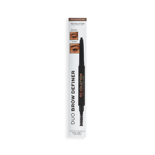 Revolution - Lápis de Sobrancelhas Duo Brow Definer - Medium Brown