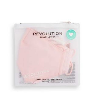 Revolution - Pacote de 2 máscaras de pano reutilizáveis - Pink