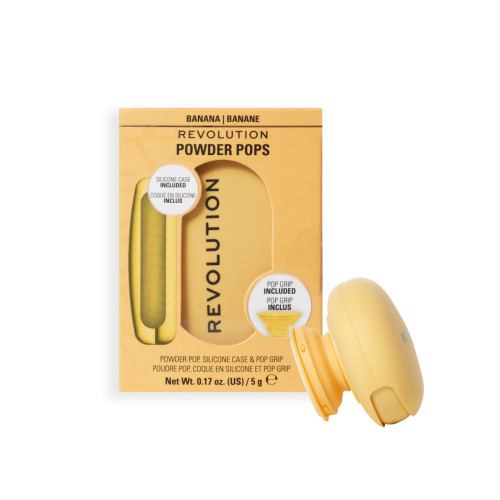 Makeup Revolution - Pó compacto + adesivo para celular Powder Pops - Banana