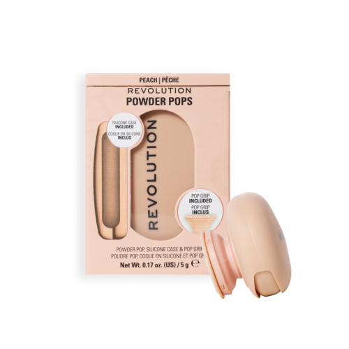Makeup Revolution - Pó compacto + adesivo para celular Powder Pops - Peach