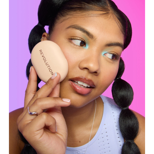 Makeup Revolution - Pó compacto + adesivo para celular Powder Pops - Peach
