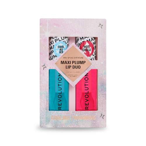 Revolution - Conjunto de brilho labial Maxi Plump Lip Duo - Maxi Plump Cool As Ice +  Maxi Plump Hot As Chilli