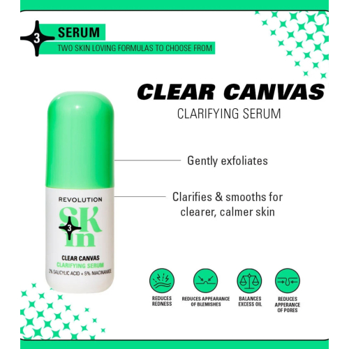 Revolution Skin - *Clearly Clarify* - Sérum facial clareador com 5% de niacinamida e 2% de ácido salicílico Clear Canvas