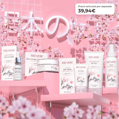 Revox Conjunto Completo de Cuidado Facial Japanese Routine com Gel Limpeza, Peeling, Tónico, Sérum, Creme e Máscara Hidratante Vegan e Cruelty Free