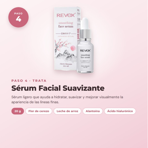Revox Conjunto Completo de Cuidado Facial Japanese Routine com Gel Limpeza, Peeling, Tónico, Sérum, Creme e Máscara Hidratante Vegan e Cruelty Free
