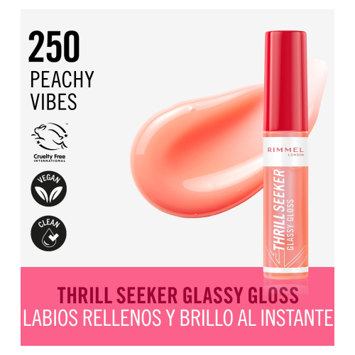 Rimmel London - Brilho labial Thrill Seeker - 250: Peach Vibes