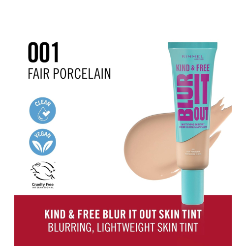 Rimmel London - *Kind & Free* - Base Matificante Blur It Out - 001: Fair Porcelain