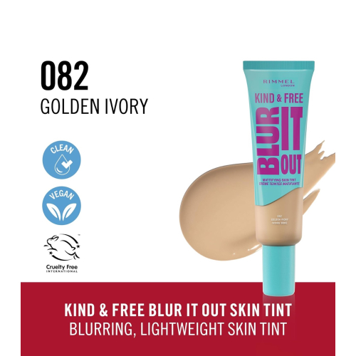 Rimmel London - *Kind & Free* - Base Matificante Blur It Out - 082: Golden Ivory
