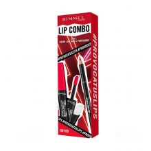 Rimmel London - Conjunto de lábios Lip Combo 3 em 1 Provocalips + Lasting Finish - Fav Red
