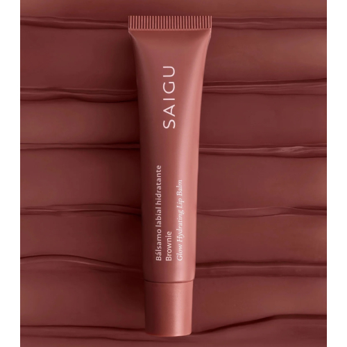 Saigu Cosmetics - Bálsamo labial hidratante com efeito brilhante - Brownie