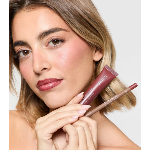 Saigu Cosmetics - Bálsamo labial hidratante com efeito brilhante - Brownie