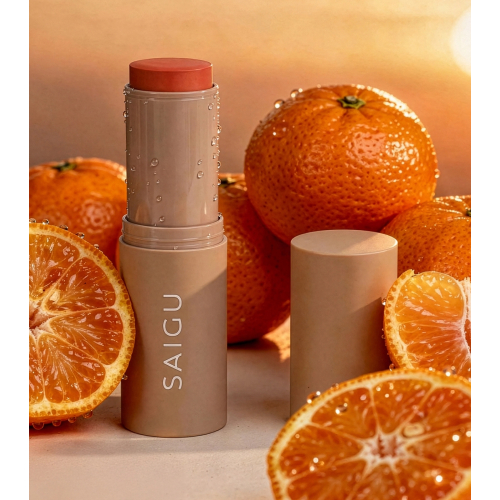 Saigu Cosmetics - *Mediterranean Glow* - Blush em bastão Melting Blush - Sweet Clementine