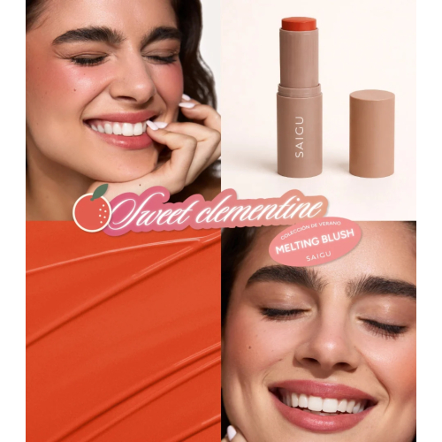 Saigu Cosmetics - *Mediterranean Glow* - Blush em bastão Melting Blush - Sweet Clementine