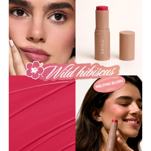 Saigu Cosmetics - *Mediterranean Glow* - Blush em bastão Melting Blush - Wild Hibiscus