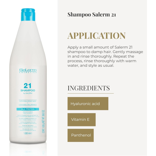 Salerm - *Salerm 21* - Shampoo com ácido hialurônico Silk Protein