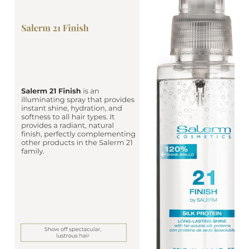 Salerm - *Salerm 21* - Spray de brilho com proteínas da seda Finish