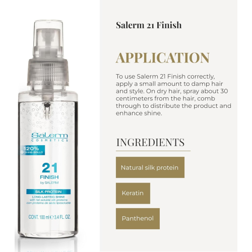 Salerm - *Salerm 21* - Spray de brilho com proteínas da seda Finish