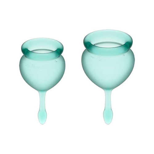 Satisfyer - Kit Menstrual Cup Feel Good (15 + 20 ml) - Verde Escuro