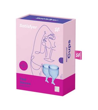 Satisfyer - Kit Menstrual Cup Feel Secure (15 + 20 ml) - Azul Escuro