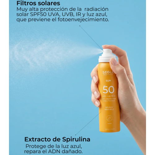 SEGLE - Bruma facial solar invisível FPS50