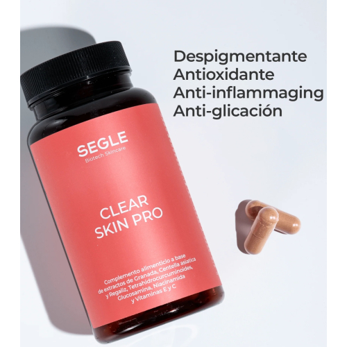 SEGLE - Conjunto de 3 suplementos alimentares Clear Skin Pro - 3x60 cápsulas