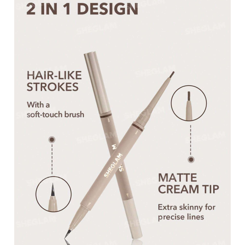 SHEGLAM - Lápis de Sobrancelha 2 em 1 Brows On Demand - Espresso