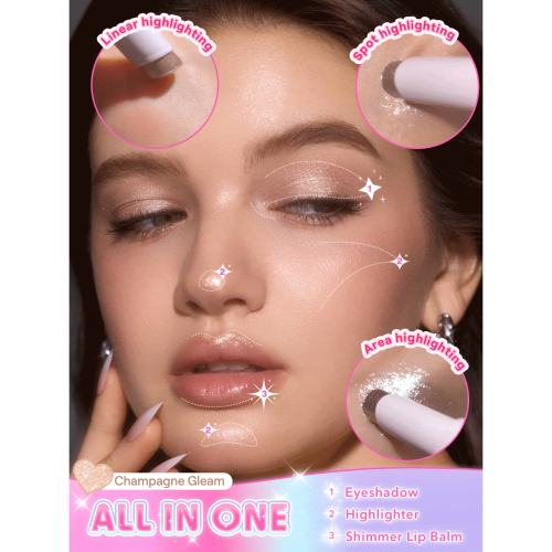 SHEGLAM - Sombra para olhos Crystal Jelly Glaze Stick - Champagne Gleam