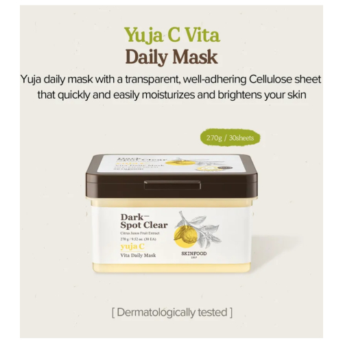 Skinfood - Máscara Facial Diária Yuja C Vita - 30 unidades
