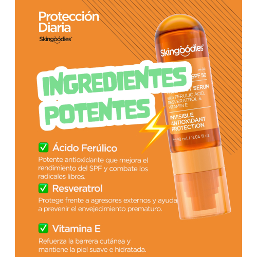Skingoodies - Sérum Facial em Spray com FPS 50 - Daily Shield