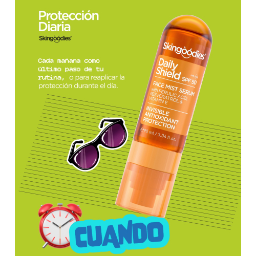 Skingoodies - Sérum Facial em Spray com FPS 50 - Daily Shield