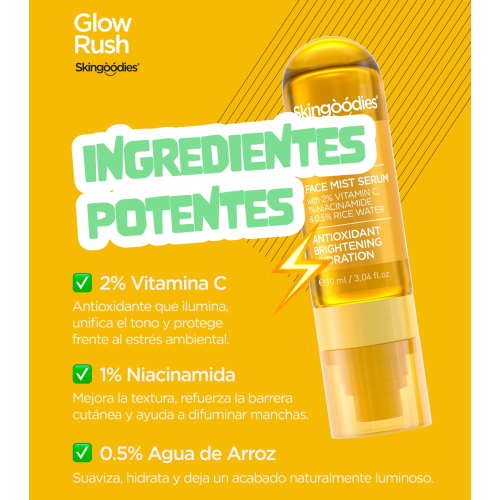 Skingoodies - Sérum Facial Iluminador em Spray - Glow Rush