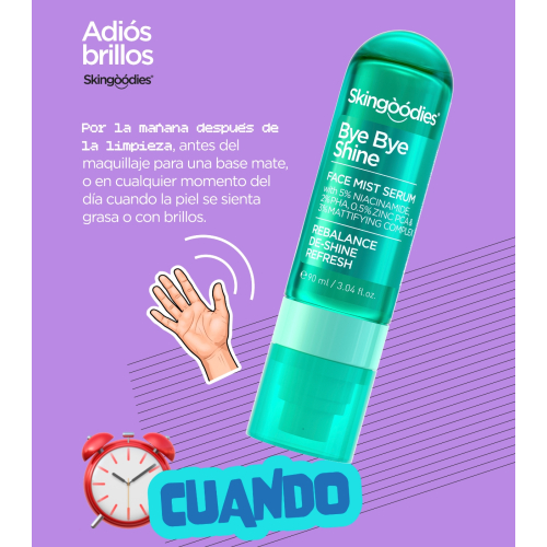 Skingoodies - Sérum Facial em Spray oil-control - Bye Bye Shine