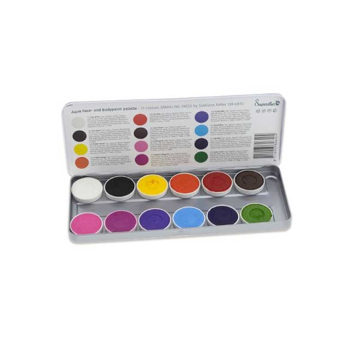 Superstar -  Paleta de 12 Aquacolors para rosto e corpo by Svetlana Keller