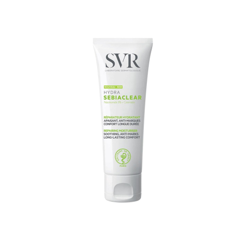 SVR - *Sebiaclear* - Creme facial hidratante, reparador, calmante e anti-marcas Hydra - Pele com tendência acneica