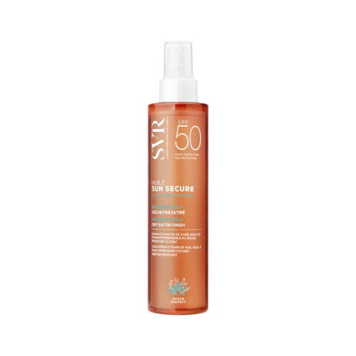 SVR - *Sun Secure* - Óleo protetor solar em spray FPS 50 biodegradável com acabamento seco
