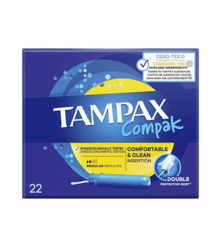 Tampax - tampões regulares Compak - 22 contagens