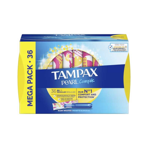 Tampax - tampões regulares Pearl Compak - 36 unidades