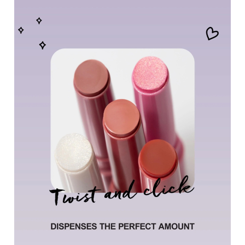 Technic Cosmetics - Óleo labial sólido com cor Twist & Shine - Strawberry Kiss