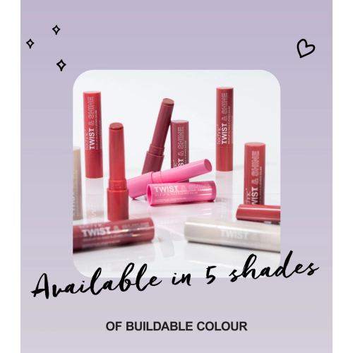 Technic Cosmetics - Óleo labial sólido com cor Twist & Shine - Strawberry Kiss