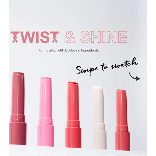 Technic Cosmetics - Óleo labial sólido com cor Twist & Shine - Strawberry Kiss