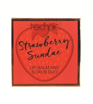 Technic Cosmetics - Dupla de protetor labial e esfoliante - Strawberry Sundae