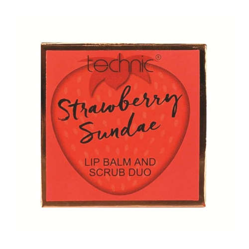 Technic Cosmetics - Dupla de protetor labial e esfoliante - Strawberry Sundae