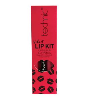 Technic Cosmetics - Lipliner + Batom Líquido Velvet Lip Kit - Little Fuchsia