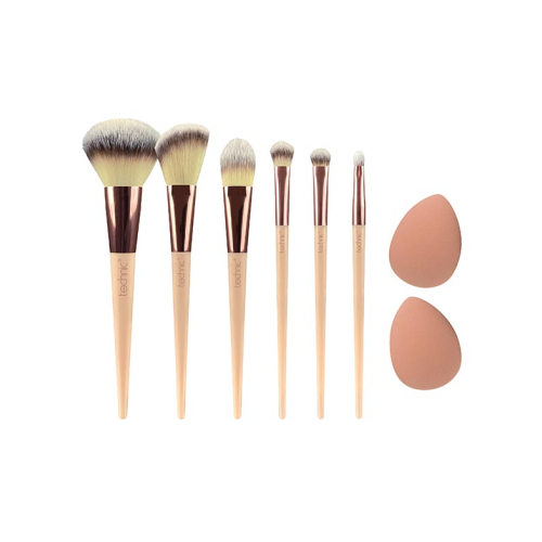 Technic Cosmetics - Conjunto de 6 pincéis e esponjas