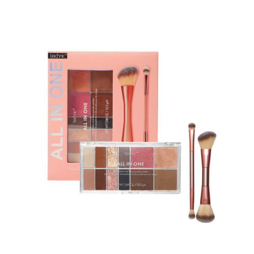 Technic Cosmetics - Conjunto de maquilhagem All in One Palette & Brushes