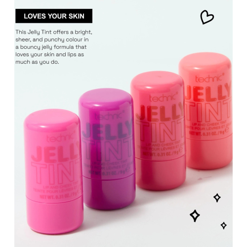 Technic Cosmetics - Tonalidade para lábios e bochechas Jelly Tint - Peach Fizz