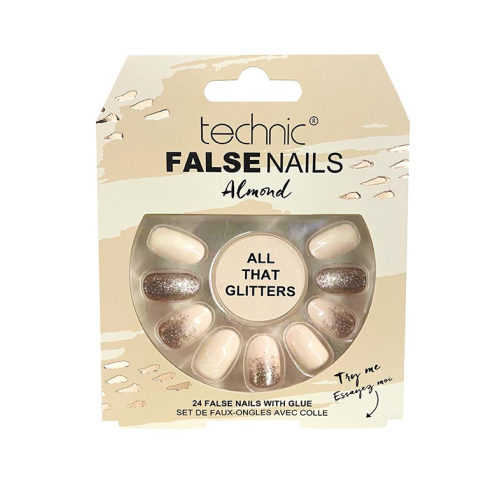 Technic Cosmetics - Unhas Postiças Amêndoa - All That Glitters