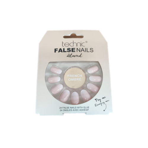 Technic Cosmetics - Unhas postiças False Nails Almond - French Ombré
