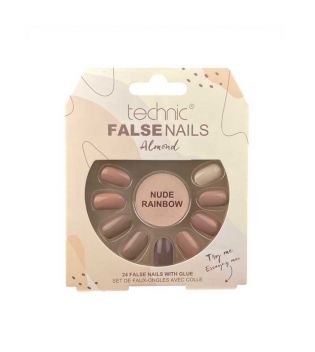 Technic Cosmetics - Unhas postiças False Nails Almond - Nude Rainbow